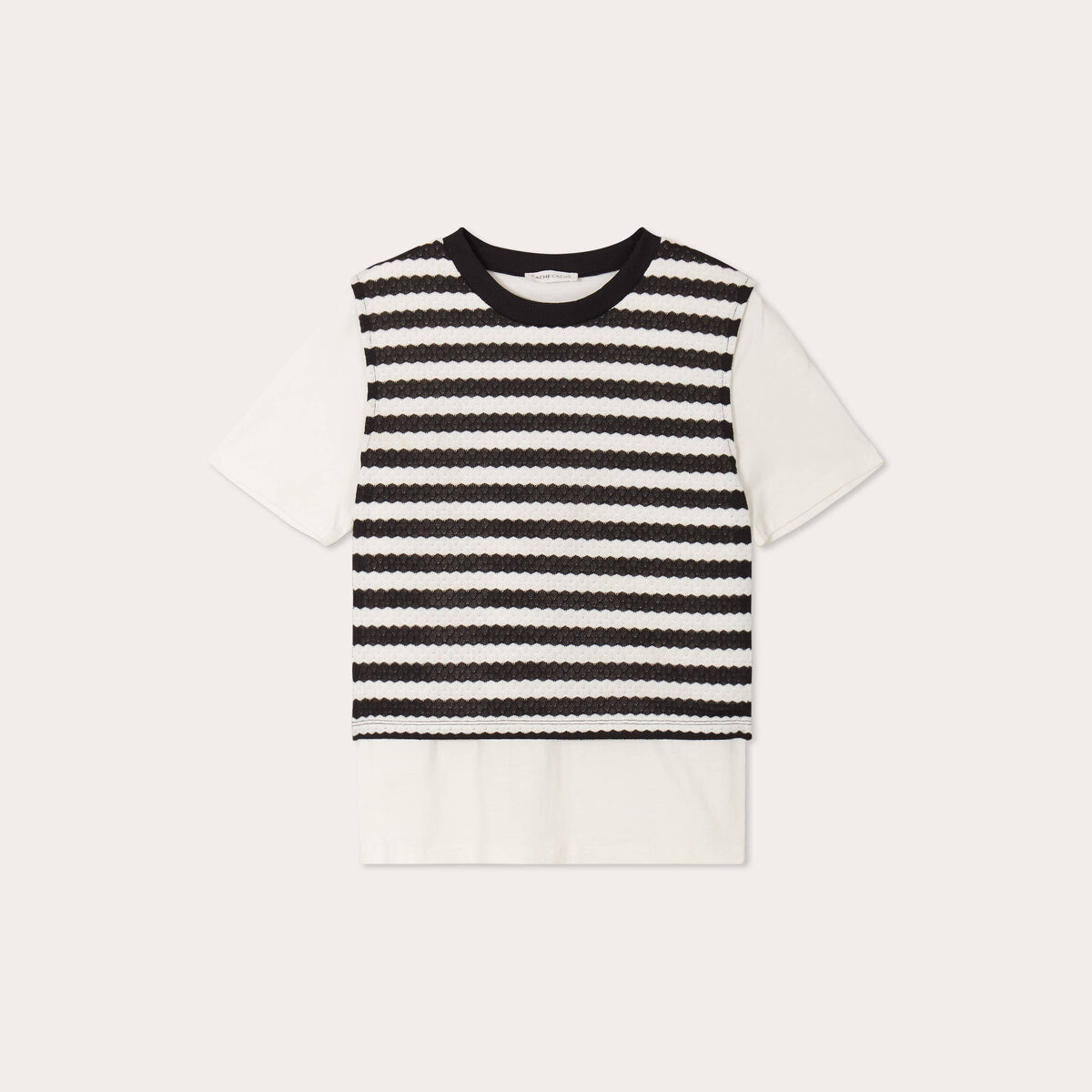 T-shirt 2-en-1 ecru femme
