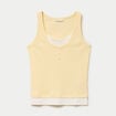 D&eacute;bardeur ajust&eacute; col rond jaune pastel femme