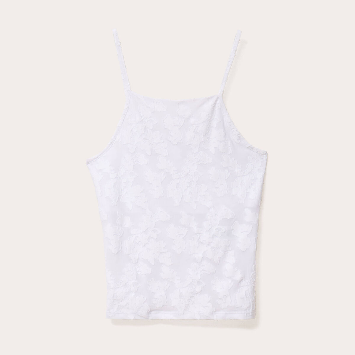 Débardeur ajusté cropped col montant blanc femme