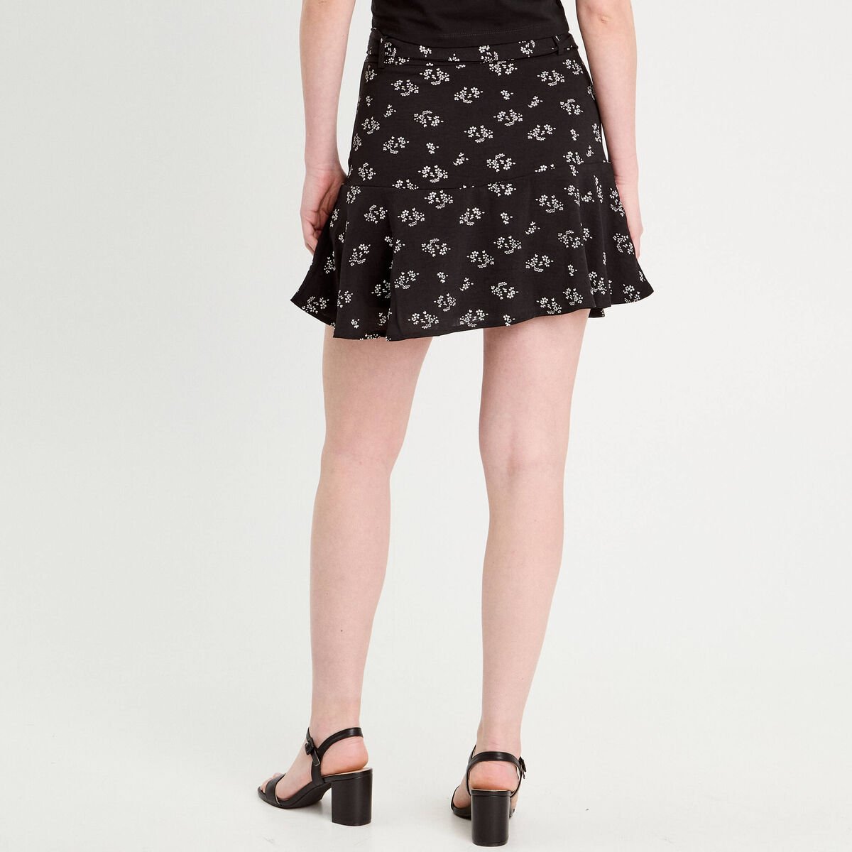 Jupe-short évasée noir femme