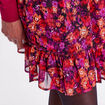 Jupe évasée volantée rose fushia femme
