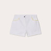 Short droit brodé en jean blanc femme