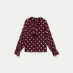 Blouse droite voile manches longues bordeaux femme