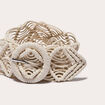 Ceinture large effet macramé ecru femme