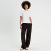 Pantalon large avec pinces noir femme