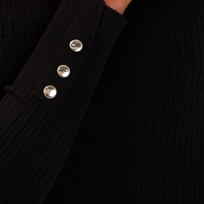 pull col roule cotele noir femme Pull col roulé côtelé noir femme