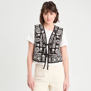 gilet sans manches matelasse noir femme Gilet sans manches matelassé noir femme