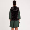 Veste droite à capuche noir femme