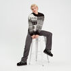 Pull col montant et sequins ecru femme