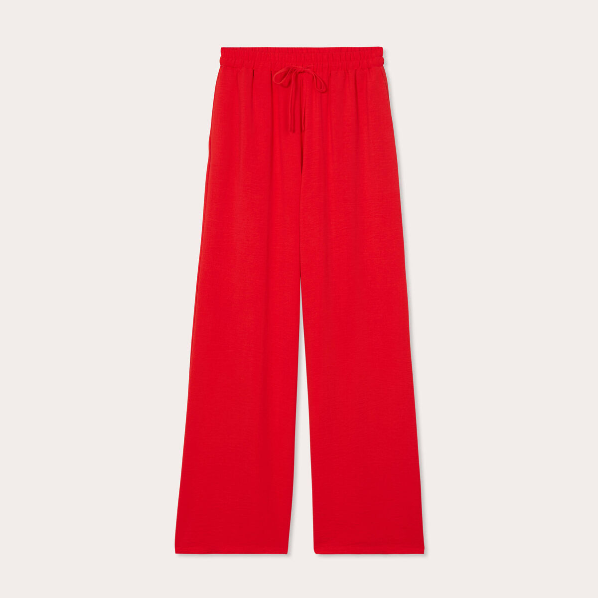 Pantalon large fluide rouge fluo femme