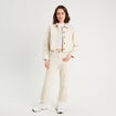 Veste brodée boutonnée ecru femme