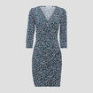 Robe moulante manches 3/4 noir femme