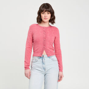 Gilet manches longues vieux rose femme