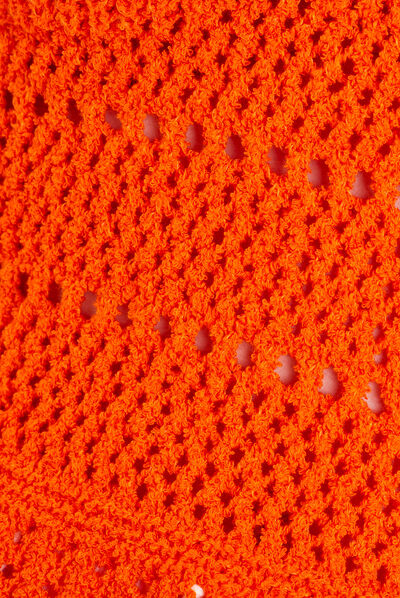 Pull débardeur crochet orange femme