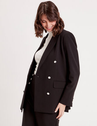 Veste blazer ajustée noir femme
