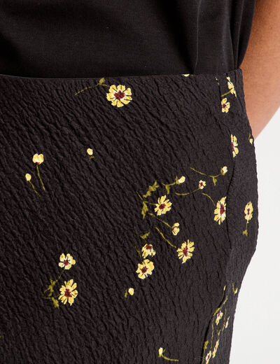 Jupe longue évasée fluide jaune femme