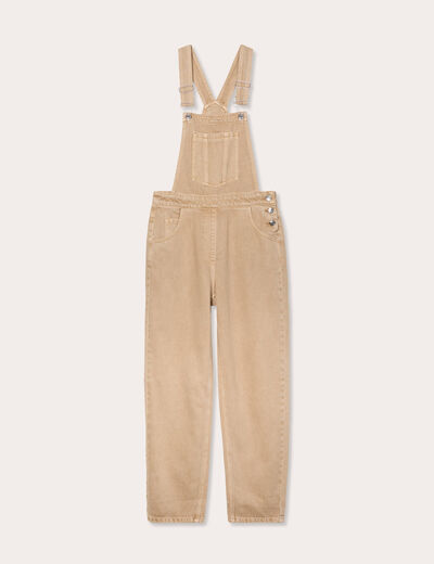 Salopette droite en jean sable femme