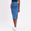 Jupe moulante drapée bleu femme