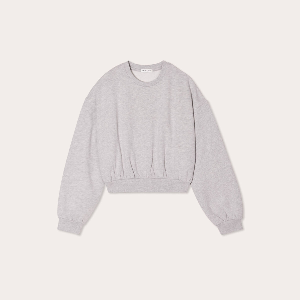 Sweat manches longues gris clair femme