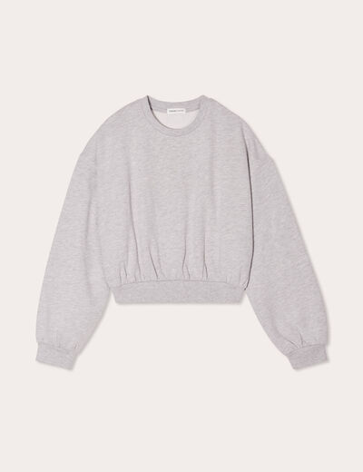 Sweat manches longues gris clair femme