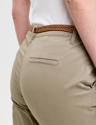 Pantalon chino 7/8ème vert femme