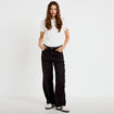 Jean barrel taille haute denim noir femme