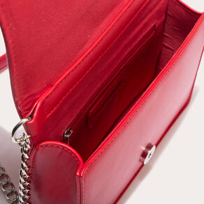 Sac matelassé avec chaîne rouge fluo femme