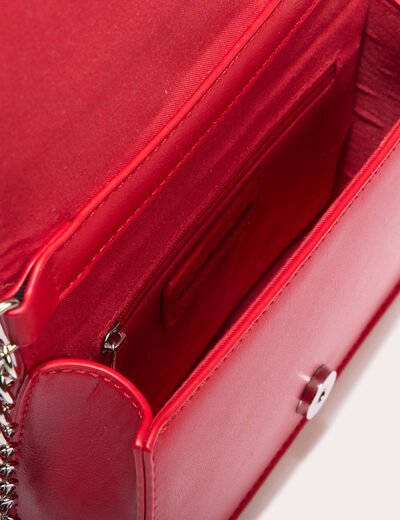 Sac matelassé avec chaîne rouge fluo femme