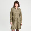 Robe chemise évasée fluide vert femme