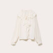 Blouse col v manches longues ecru femme