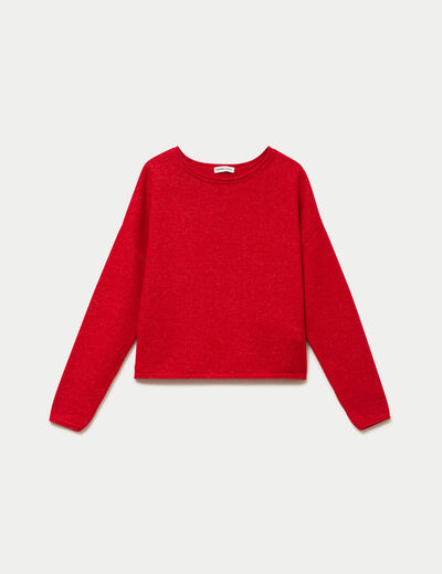 Pull manches longues rouge femme