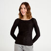 T-shirt motif en relief noir femme