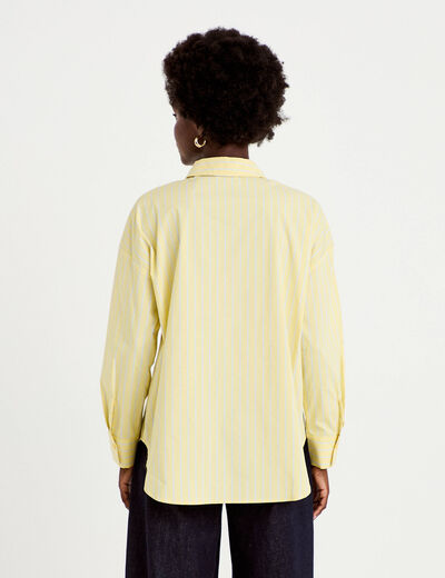 Chemise oversize manches longues jaune femme