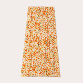 Jupe longue évasée blanc femme