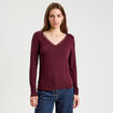 T-shirt manches longues violet foncé femme