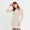 Robe pull droite col rond ivoire femme