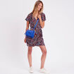 Robe portefeuille avec noeud noir femme
