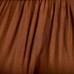 Robe longue &eacute;vas&eacute;e col v satin&eacute;e marron femme