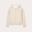 Gilet à capuche zippé beige femme