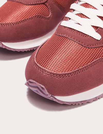 Sneakers plates rouge foncé femme