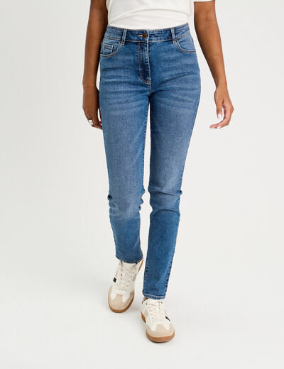Jeans slim 5 poches denim stone femme