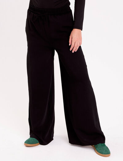 Pantalon large noir femme