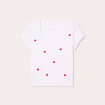 T-shirt détails brodés blanc femme