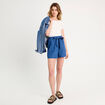 Combishort ceinturée bleu foncé femme