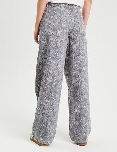 Pantalon ballon large bleu gris femme