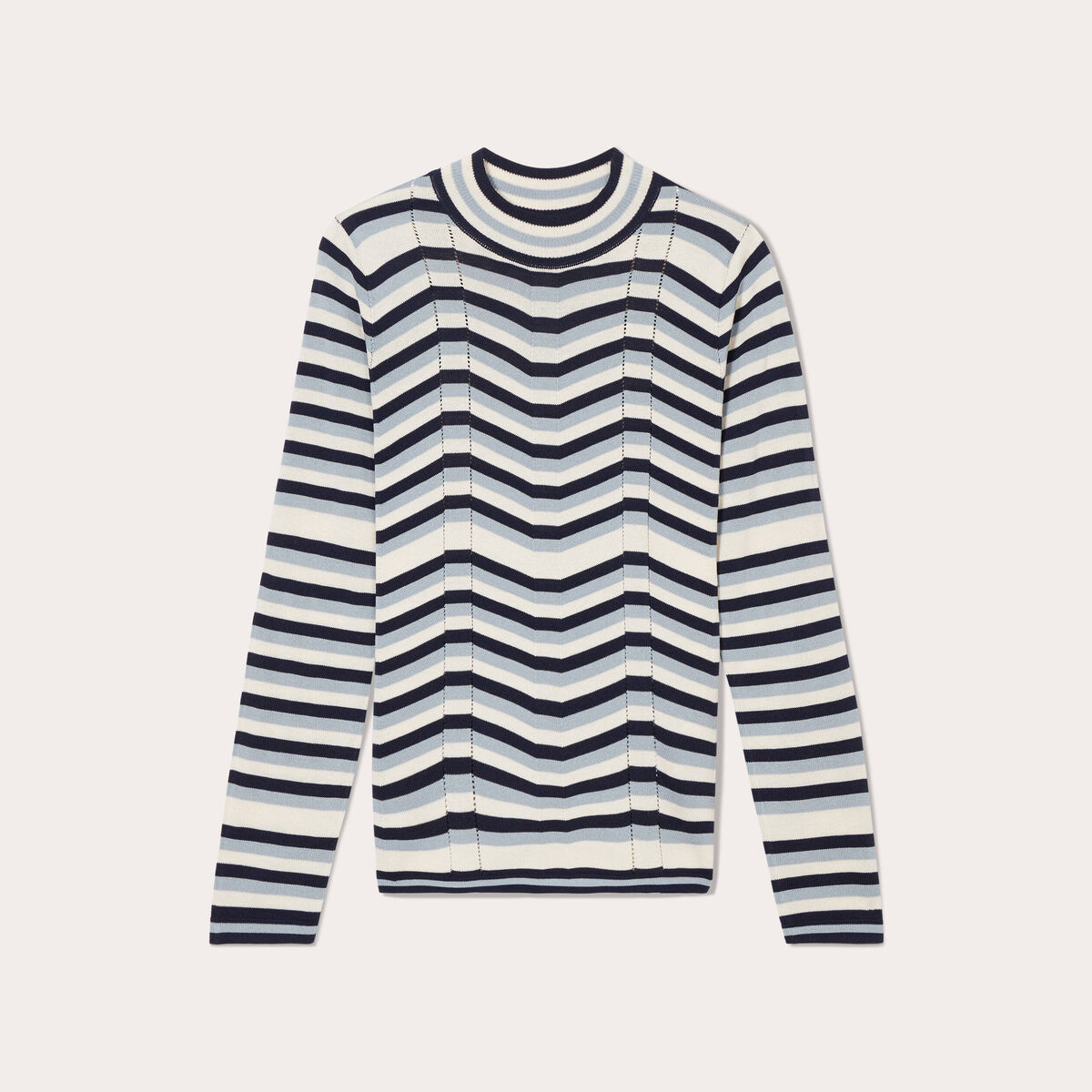 Pull col montant blanc femme