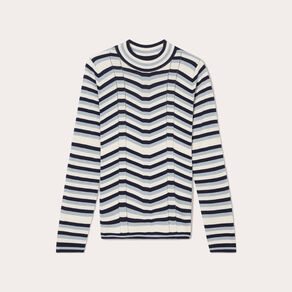 Pull col montant blanc femme
