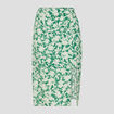 Jupe droite avec fente vert femme