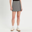 Jupe-short droite stretch noir femme