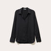 Chemise satin&eacute;e noir femme